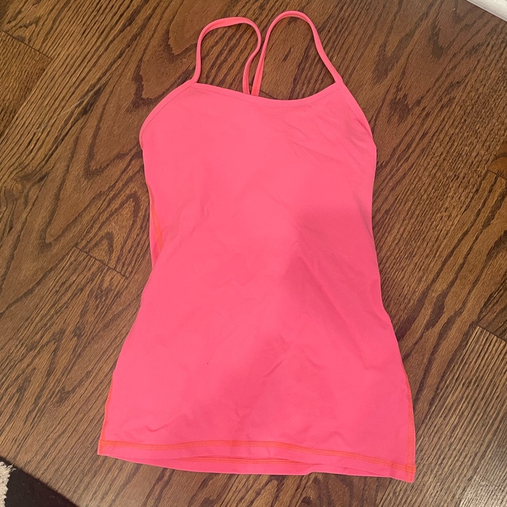 Pink lululemon top with built in bra